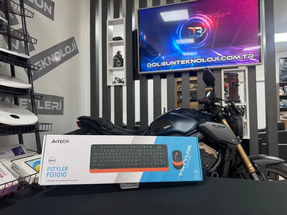 A4 Tech FG1010 Siyah-Turuncu Q Kablosuz Klavye Mouse Seti ürün görseli 1