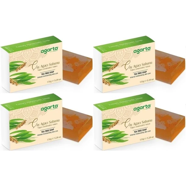 Agarta El Yapımı Doğal Sabun 150GR Çay Ağacı (4 Lü Set) ürün görseli 1