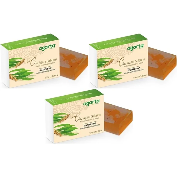 Agarta El Yapımı Doğal Sabun 150GR Çay Ağacı (3 Lü Set) ürün görseli 1