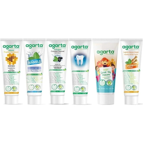 Agarta Doğal Diş Macunu 100ML Karma (6 Lı Set) Avantaj Paket ürün görseli 1