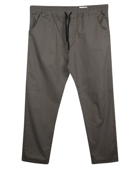 Erkek 118 -156 Kilo Arası İçin Uygun Lastikli Paça Bağcıklı Battal Boy Gabardin Pantolon Toprak ürün görseli 1