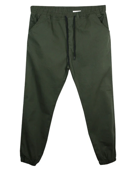 Erkek 118 -156 Kilo Arası İçin Uygun Lastikli Paça Bağcıklı Battal Boy Gabardin Pantolon Haki ürün görseli 1