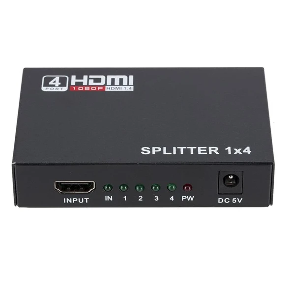 Powermaster PM-12081 1080P 4KX2K 4 Port HDMI Splitter Dağıtıcı 1.4V ürün görseli 1