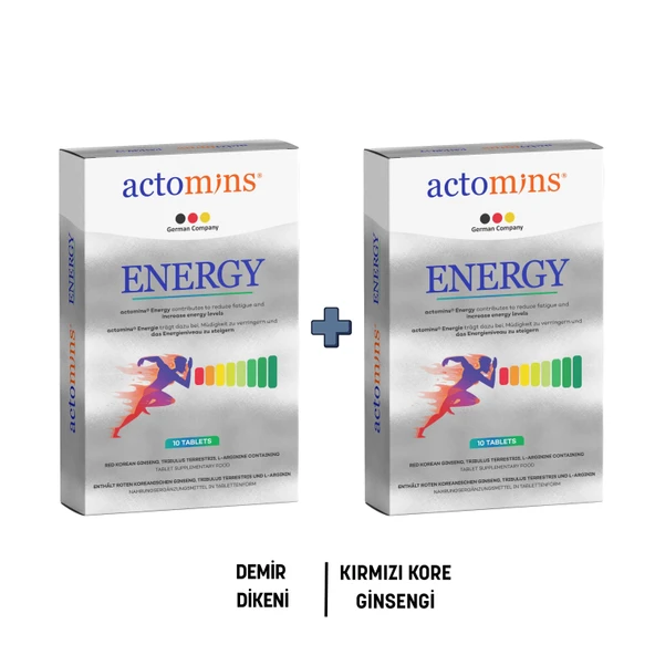 Actomins Energy Tribulus, Ginseng, L-arjinin İçeren Gıda Takviyesi 2' li Paket ürün görseli 1