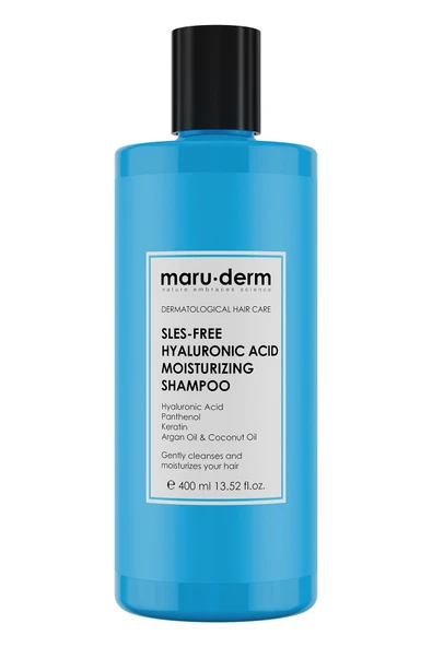Maruderm SLES-Free Hyalüronik Asit Nemlendirici Şampuan 400 ML | Sülfatsız,Tuzsuz,Vegan Şampuan ürün görseli 1