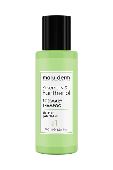 Seyahat Boy - Maruderm Sülfatsız Biberiye Şampuan 100 ml | Sülfatsız, Tuzsuz, Vegan Şampuan ürün görseli 1