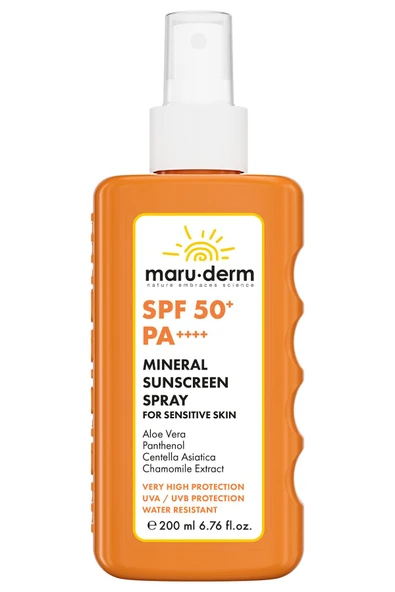 Vücut Güneş Spreyi | Hassas Ciltler İçin SPF 50+ Mineral Sprey Güneş Kremi 200 ML ürün görseli 1