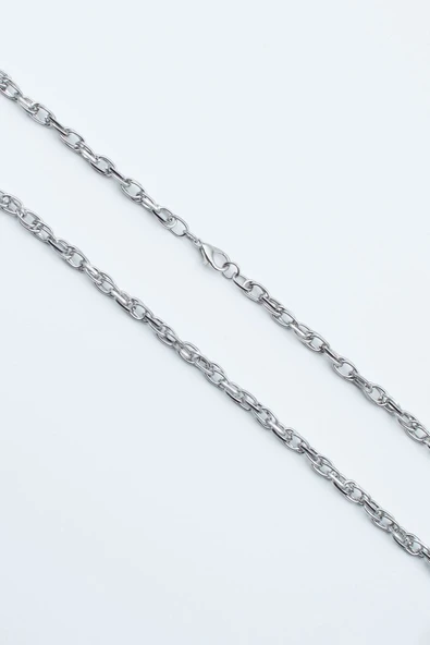 Karışık Geçme Zincir Kolye - Silver Renk ürün görseli 1
