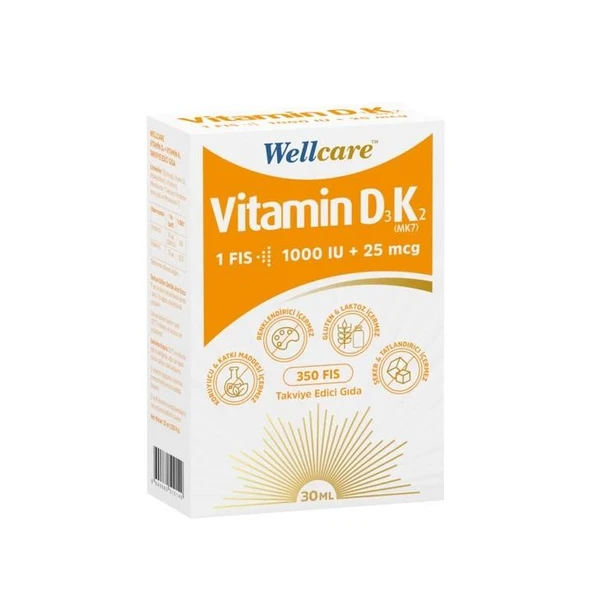Wellcare Vitamin D3K2 Sprey 30 ml ürün görseli 1