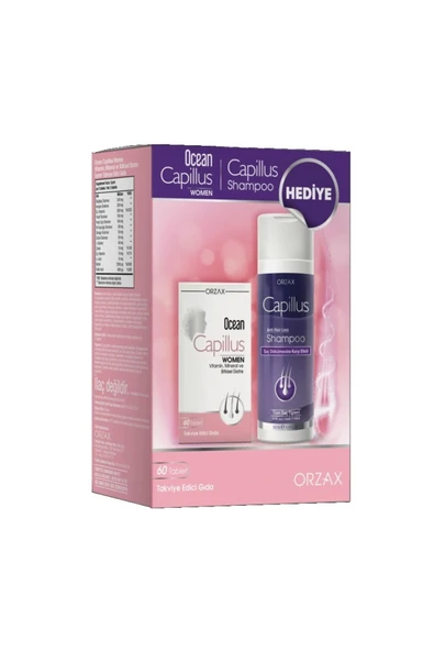 OCEAN CAPİLLUS WOMAN 60 TABLET + CAPİLLUS ŞAMPUAN 200 ML HEDİYELİ ürün görseli 1