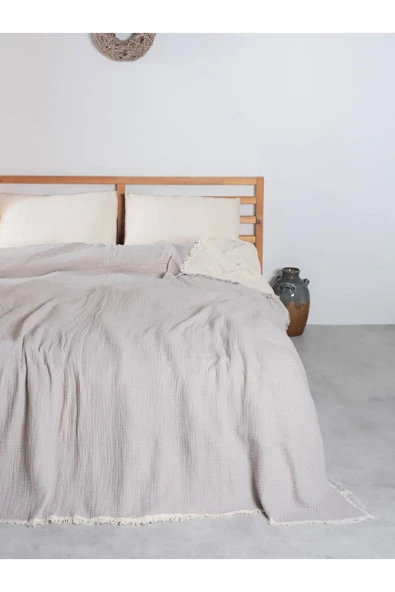 MYLASA HOME Double Face 4 Katlı Müslin Çift Taraflı Yatak Örtüsü Çift Kişilik ürün görseli 1
