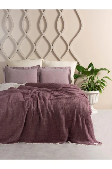 MYLASA HOME Double Face Planets 4 Katlı Müslin Yatak Örtüsü Tek Kişilik 160x220cm ürün görseli 1