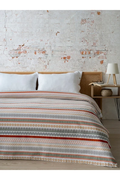 MYLASA HOME Bohem Baskılı Tek Kişlik Pike Yatak Örtüsü -pamuk,tek Kişilik Pike 160x240 Cm) ürün görseli 1