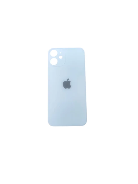 Uyumlu İphone 12 Mini Arka Kapak Lazer Kesim ( Pil Kapağı )  Cam -Beyaz ürün görseli 1