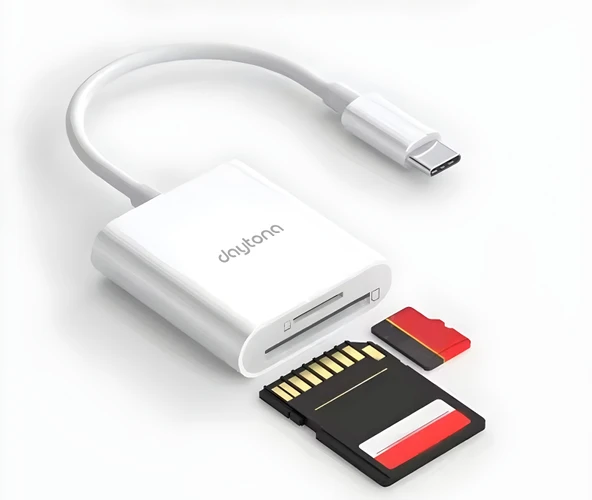 Daytona NK1023 2'si 1 Arada Telefon&Pad Için Type-C'den Sd Karta Otg Sd/TF Dönüştürücü Kart Okuyucu Apple,Iphone&Ipad İçin ürün görseli 1