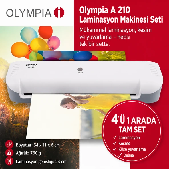 A 210 Set 4 in 1 Trend Laminasyon Makinesi Ve 15 Adet PVC Film ürün görseli 1