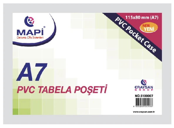 MAPİ PVC TABELA POŞETLERİ A7 50'Lİ PAKET ürün görseli 1