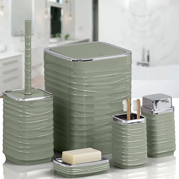 440-1Y LUNA 5 LI BANYO SETI KROM YESIL ürün görseli 1