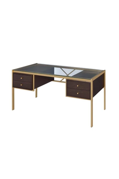 Hitit Dekorasyon Megan Gold Metal Venge Çalışma Masası ürün görseli 1