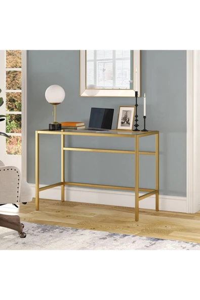 Hitit Dekorasyon Ella Gold Metal Cam Çalışma Masası ürün görseli 1