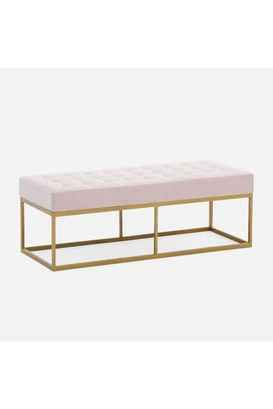 Hitit Dekorasyon Camron Gold Metal Bench Pembe ürün görseli 1