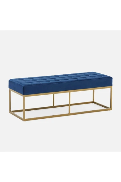 Hitit Dekorasyon Camron Gold Metal Bench Mavi ürün görseli 1