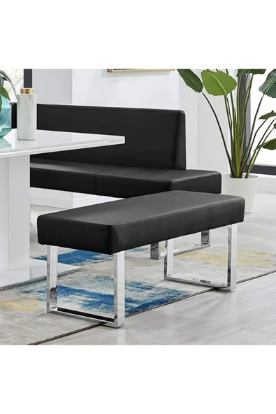 Hitit Dekorasyon Amana Paslanmaz Metal Bench - Resim 2
