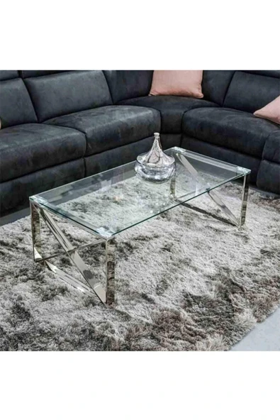 Hitit Dekorasyon Fosca Paslanmaz Metal Orta Sehpa ürün görseli 1