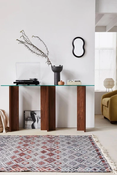 Hitit Dekorasyon Aria Modern Ahşap Cam Dresuar Konsol ürün görseli 1
