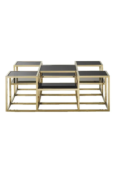 Hitit Dekorasyon Waleska Gold Metal&cam Orta Sehpa ürün görseli 1