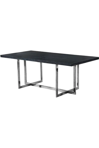 Hitit Dekorasyon Sent Paslanmaz Metal Ahşap Yemek Masası ürün görseli 1