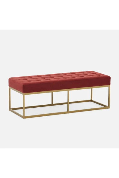 Hitit Dekorasyon Camron Gold Metal Bench Kırmızı ürün görseli 1