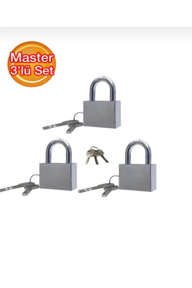 Meşem Master Çelik Asma Kilit 55 Mm 3’lü Set ürün görseli 1