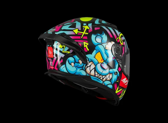 KASK MT BRAKER SV CRAZY TEDDY B7 PARLAK - Resim 3
