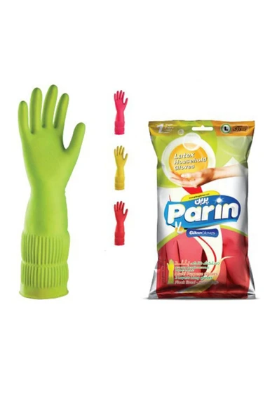 Parin Uzun Konçlu Lateks Bulaşık ve Temizlik Eldiveni, Large, 216 Çift ürün görseli 1
