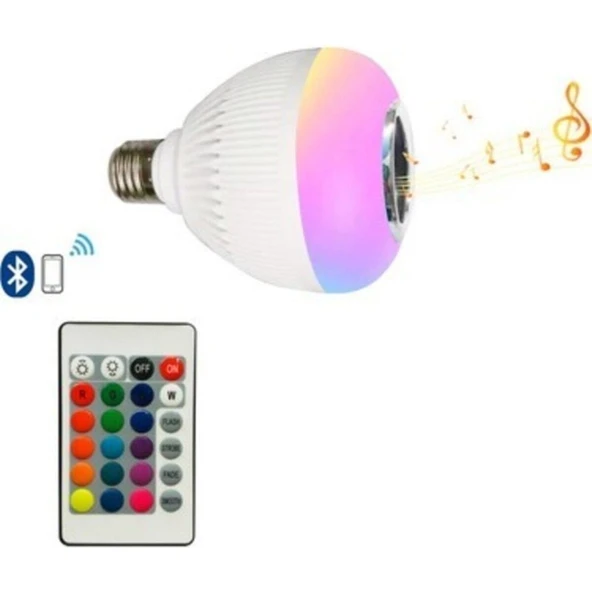 EC Shop Limaks Lider Elektrik Akıllı-Bluetooth Hoparlörlü-Rgb Müzikli LED Disco Ampul (Kumanda Dahil) ürün görseli 1