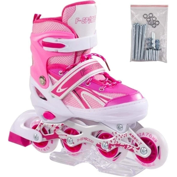 Pasifik Toys Ayarlanabilir Çocuk Pateni 2+2 Teker Alıştırma Teker ve Numara Ayarlı Başlangıç Pateni L (39-42) ürün görseli 1