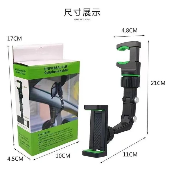 4K Accessory Dikiz Aynası Telefon Tutucu,masaüstü, Koltuk Arkası Telefon Tutacağı Car Holder ürün görseli 1