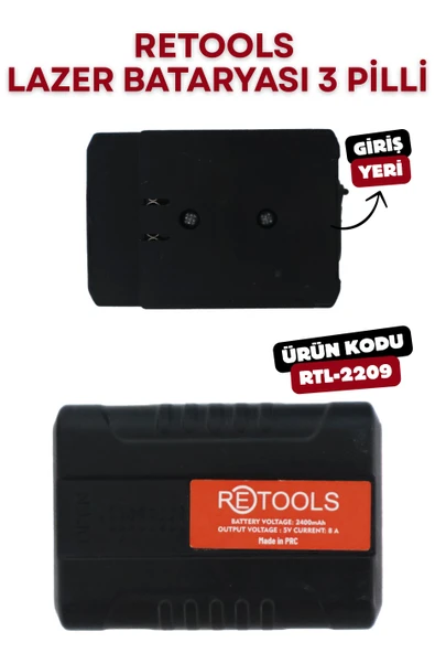 RETOOLS LAZER BATARYASI 3 PİLLİ ürün görseli 1