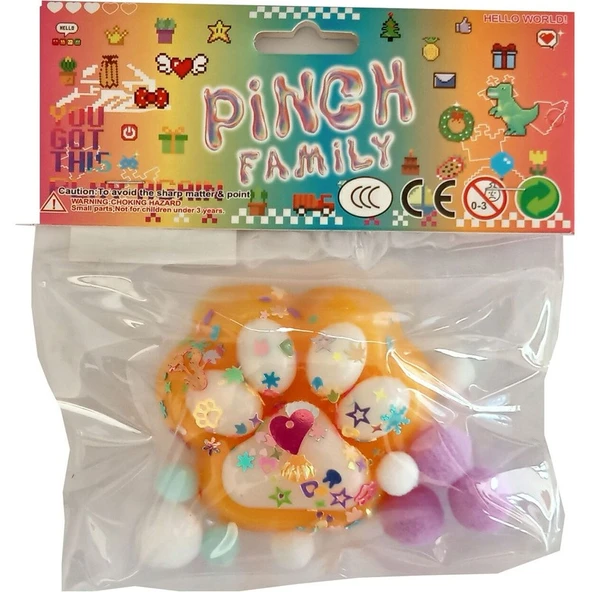 Elite Turuncu Beyaz Yapışan Sukuşi Mojmoj Büyük Boy Kedi Patisi Squishy Aksesaurlı 1 Adet ürün görseli 1