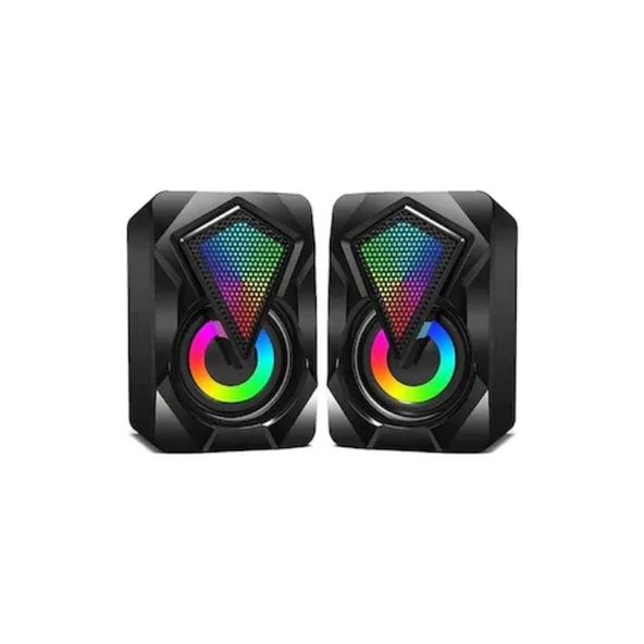 Teknoloji Gelsin Bilgisayar Hoparlörü LED Işıklı Rgb Laptop Pc Uyumlu 1+1 Speaker ürün görseli 1
