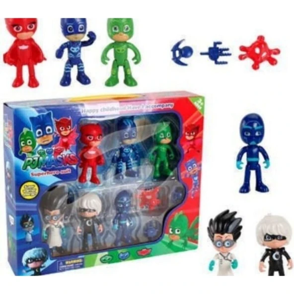 Pj Masks Pj Maskeliler 10LU Oyuncak Setiniz 1nci Kalite ürün görseli 1
