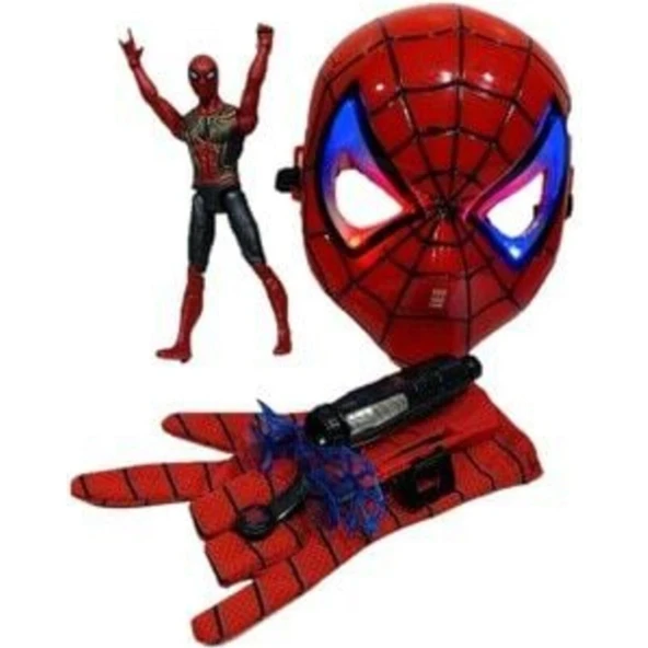 Marvel Spider-Man Ağ Atan Eldiven Işıklı Maske 18 cm Işıklı Figür 3 Lü Set Oyuncak ürün görseli 1