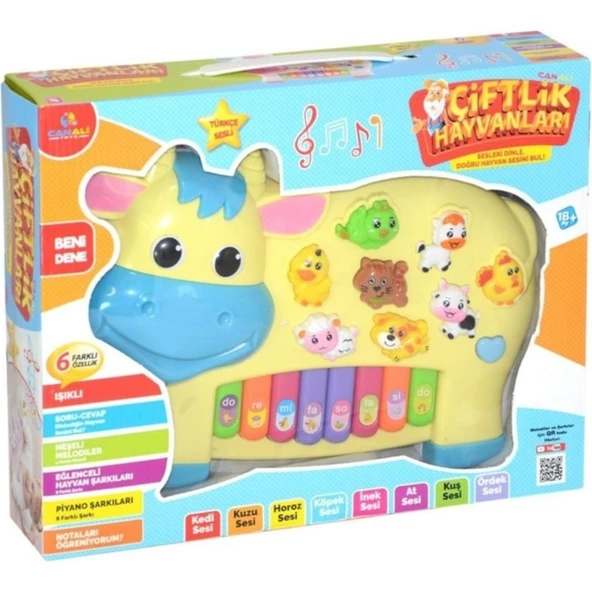Can Ali Toys Işıklı Müzikli Inek Görünümlü Piyano ürün görseli 1