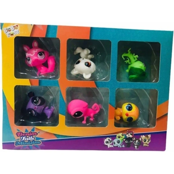 Bobo Toys Bobotoys Neşeli Miniş Ailem 6 Lı Miniş Ailesi Oyuncak ürün görseli 1