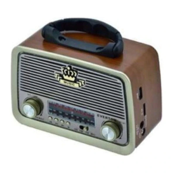 Teknotrust Kahverengi Everton RT-301 Nostalji Bluetooth Şarjlı Radyo USB Sd Mp3 Player 2 Yıl ürün görseli 1