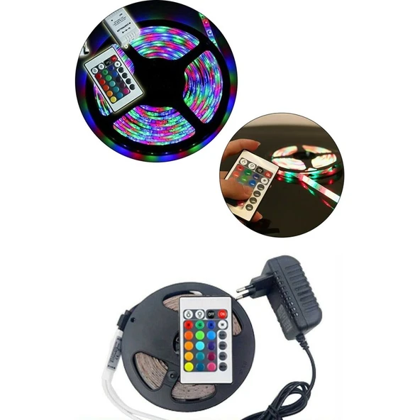 Pratik Mağazam LED Animasyonlu Tak Çalıştır Kumandalı Trafolu Rgb Şerit Işık ürün görseli 1
