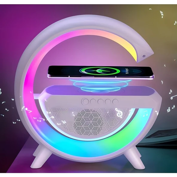 Byrtech G2 Kablosuz Şarj/saat/gece Lambalı Akıllı Bluetooth Hoparlör ürün görseli 1