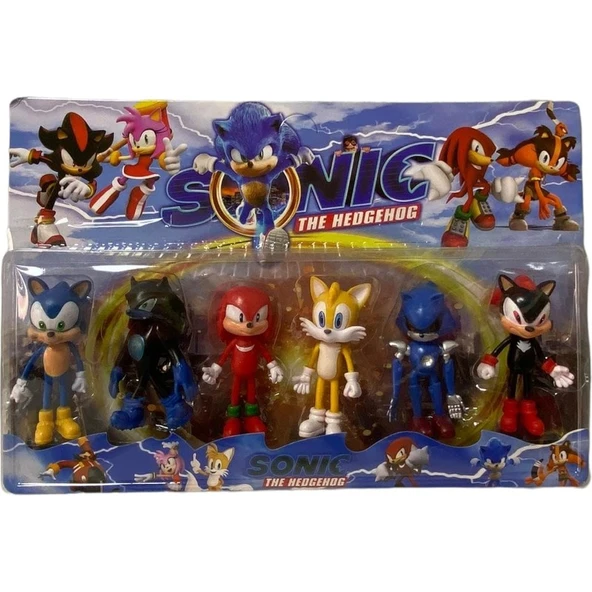 Sonic Kirpi Sonic Oyuncak Tails-Knuckles-Super Sonıc-Metal Sonıc-Sonic 6'lı Figür Karakter Oyuncak Seti ürün görseli 1