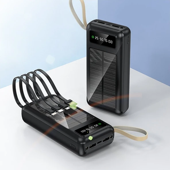 ACL PW-61 Solar Siyah 30000 mAh Hızlı Şarj Powerbank ürün görseli 1